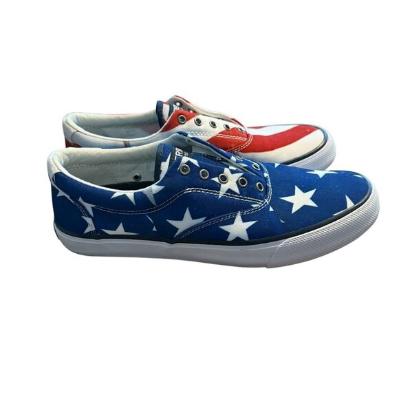Sperry Mens American Flag Print Canvas Sneakers mens size 9 patriotic - Picture 2 of 12